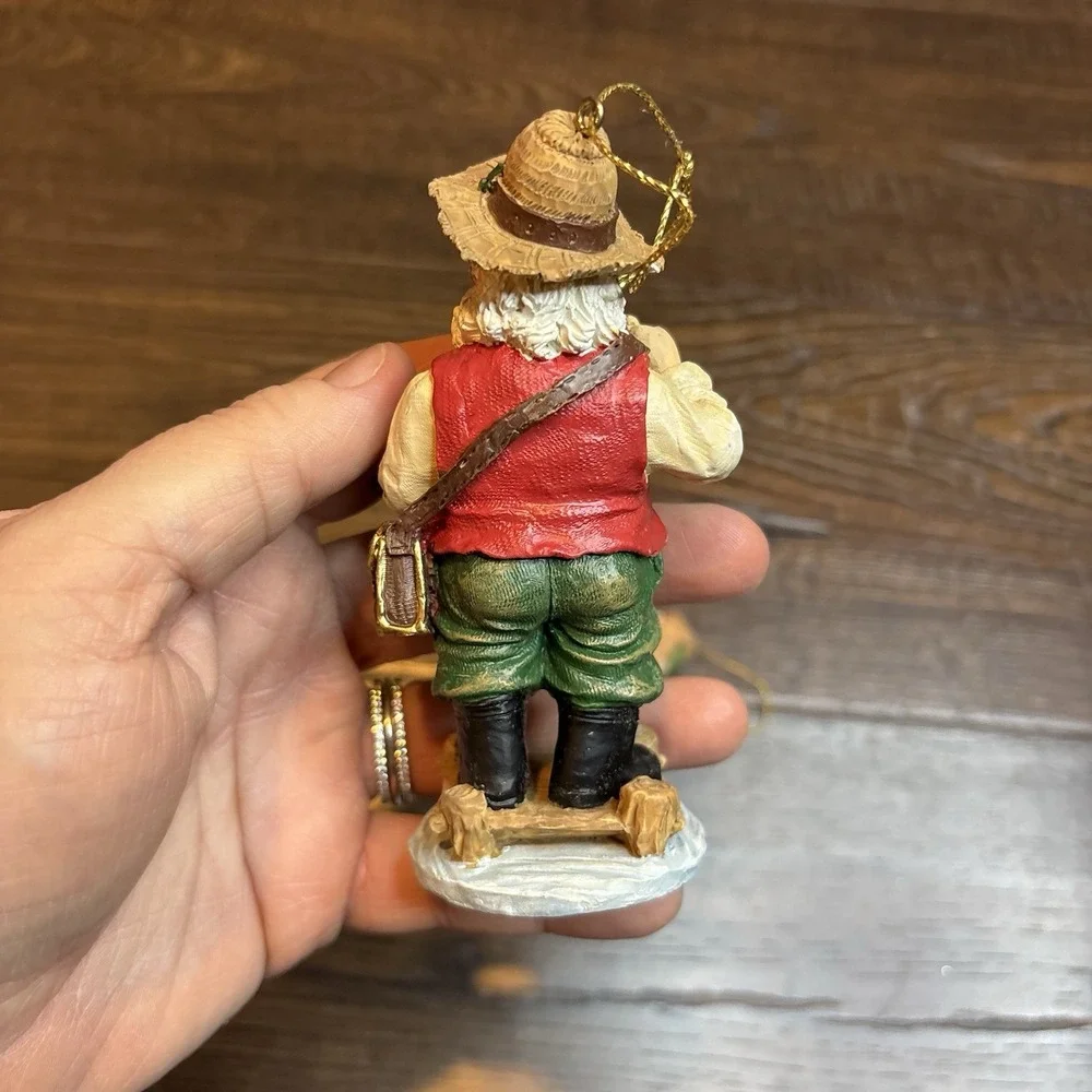 Vintage‎ Fisherman Tree Ornaments  - Fishing Fish Theme Lot Of 3 '96 Christmas